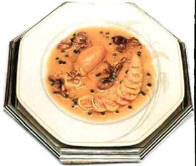 Encornets farcis au poivre vert